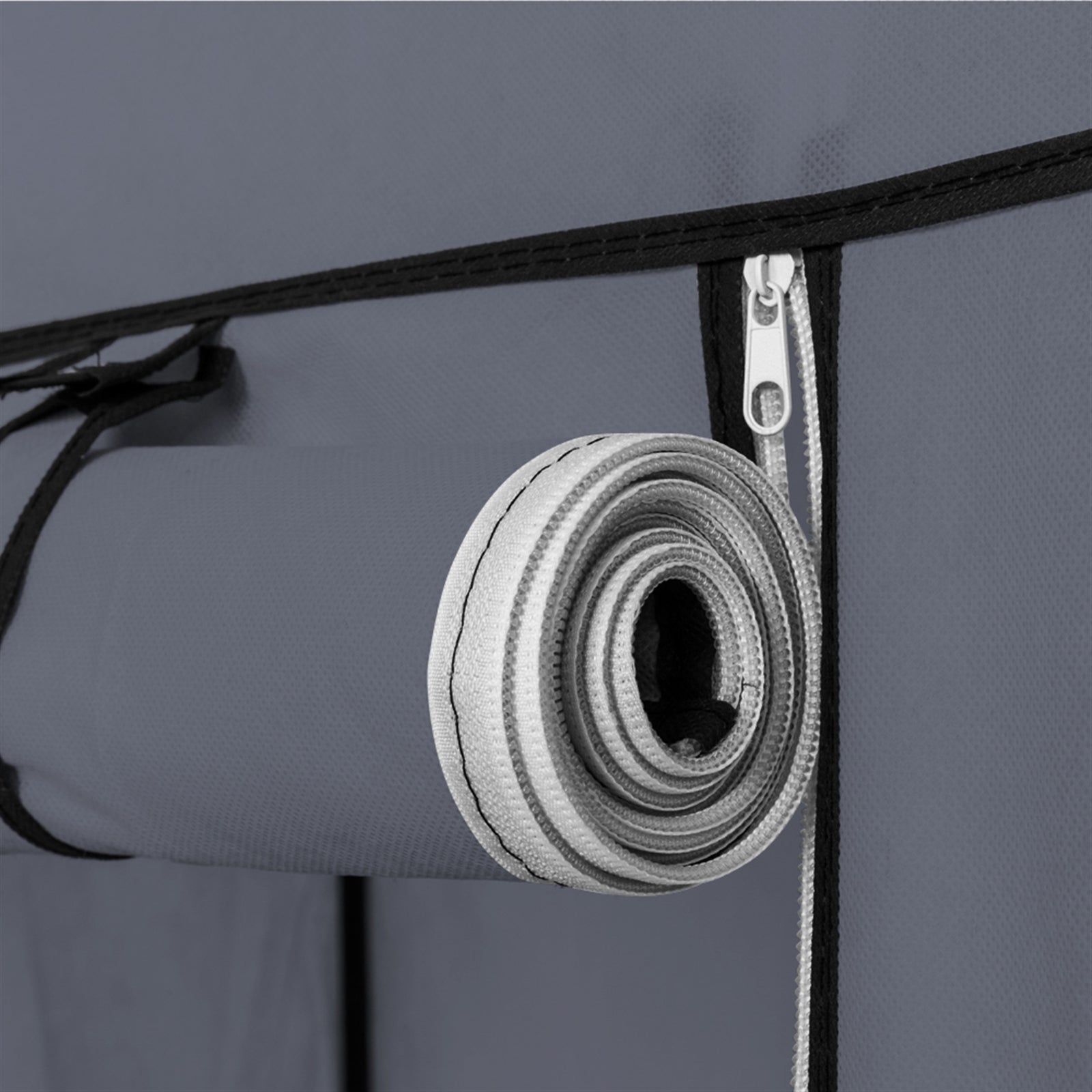 69" Portable Clothes Closet Wardrobe Storage Organizer with Non-Woven Fabric Quick and Easy to Assemble Extra Strong and Durable Gray and Black