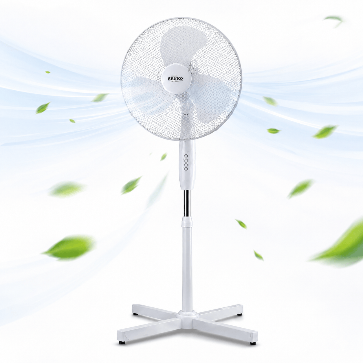 16 Inch Pedestal Fan Cross Base Stand Fan 3 Speed Settings Sturdy Base Portable Fan for Home or Small Office White